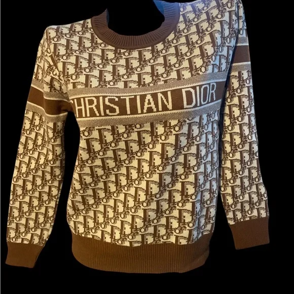 Dior Brown Crewneck Sweater for Women - Picture 1 of 3